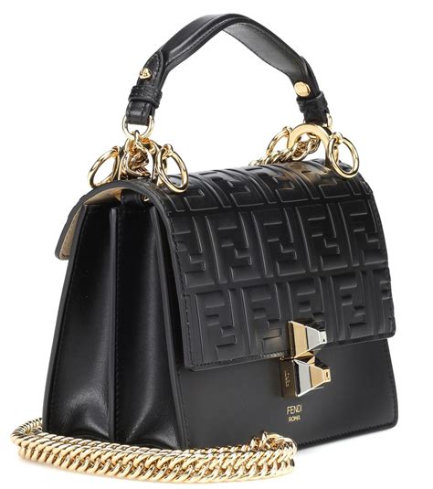 fendi small kan i velvet black|fendi leather shoulder bag.